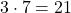 {3 \cdot 7} = {21}