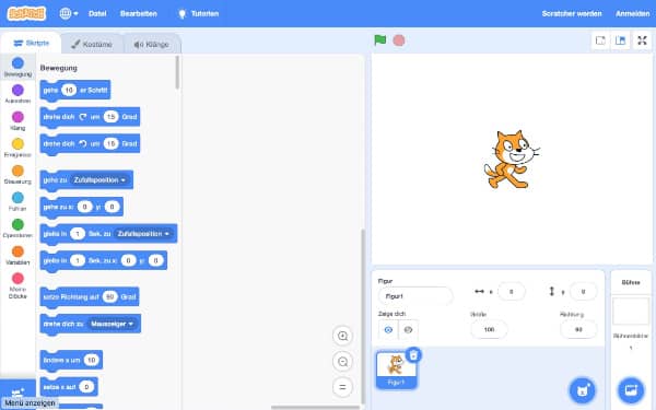 Darstellung von Scratch im Browser