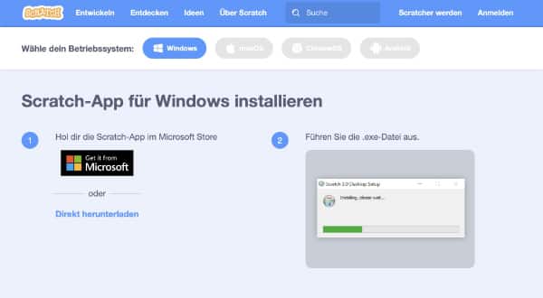 Scratch Download auf Windows zehn