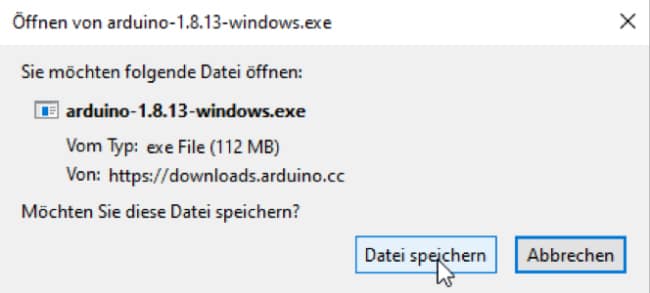 Datei auf der Festplatte speichern 