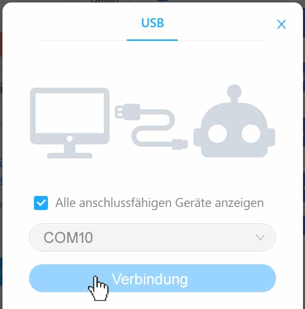 Arduino mit mBlock - Bestätigung der Verbindung