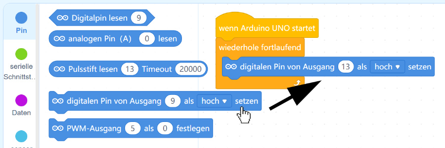 Pin setzen