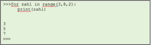 Python For Schleife - Zahl überspringen