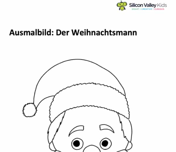 Weihnachtsmann Ausmalbild für Kinder