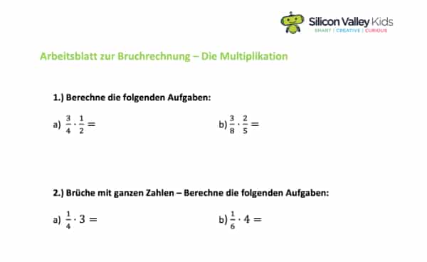 Brüche multiplizieren: Aufgaben