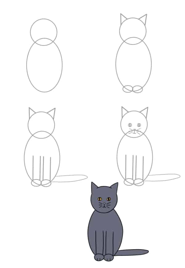 Einfache Katze malen