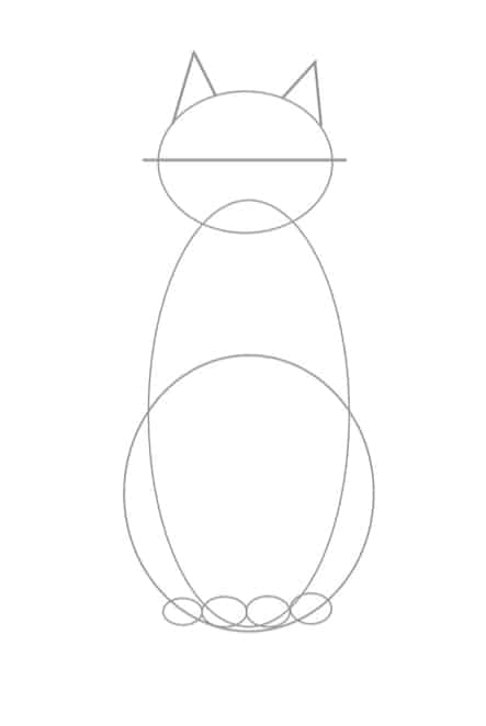 Katze zeichnen: Ovale
