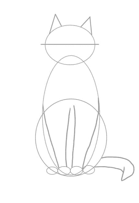 Katze zeichnen: Der Schwanz