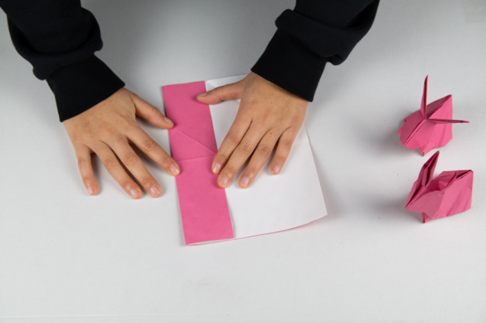 Origami Hase: Mittellinie falten