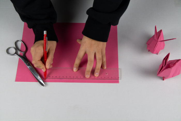 Origami Hase: Zuschneiden