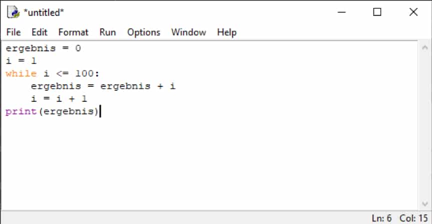 Die Darstellung des Codes