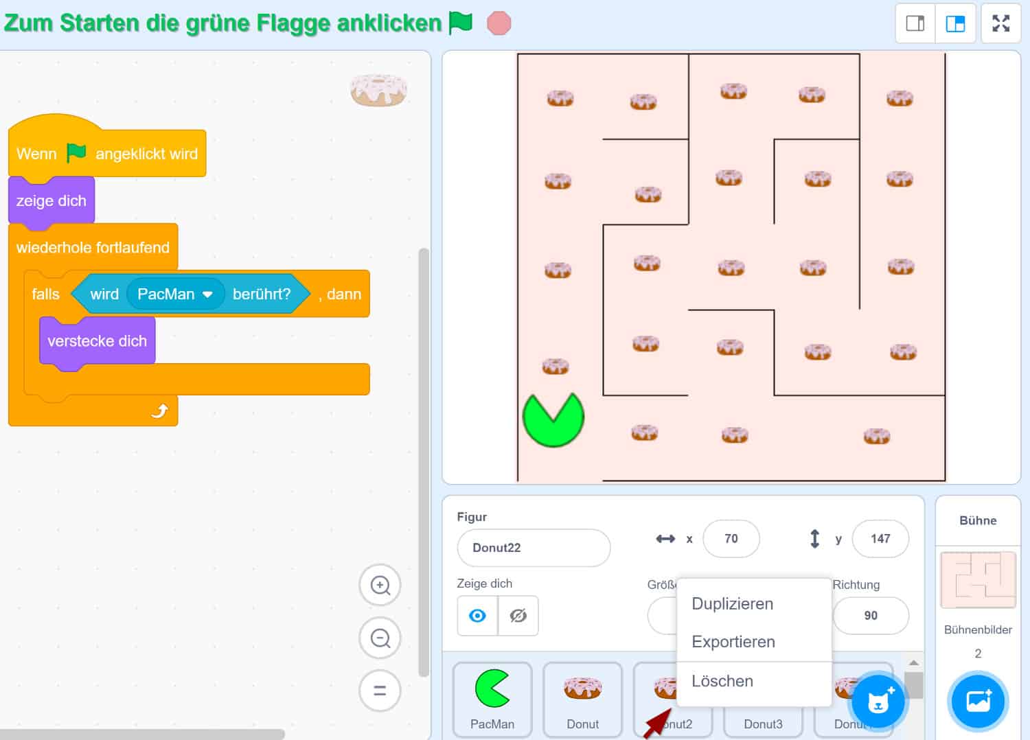 SCRATCH PACMAN Tutorial in 9 einfachen Schritten