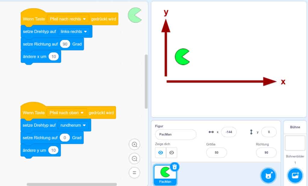 PacMan in Scratch laufen lassen