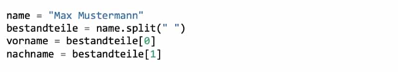 Strings in Python aufsplittern