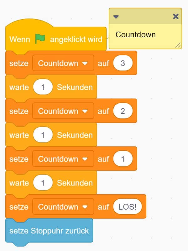 Den Countdown festlegen