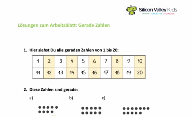 Gerade Zahl: Lösung