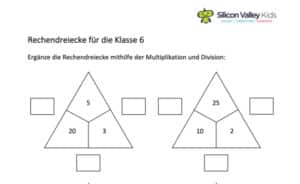 RECHENDREIECKE | Kostenlose Übungsblätter für die Klassen 1 – 6