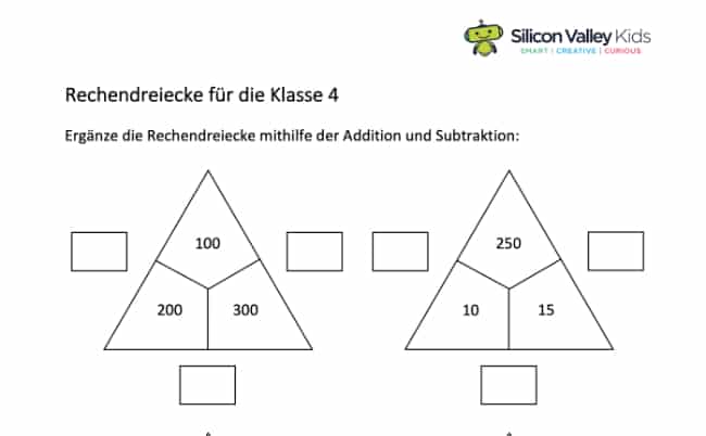 Rechendreiecke lösen: Klasse 4