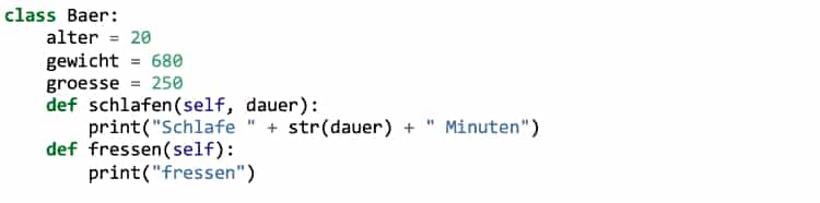 Python Klassen: Methoden