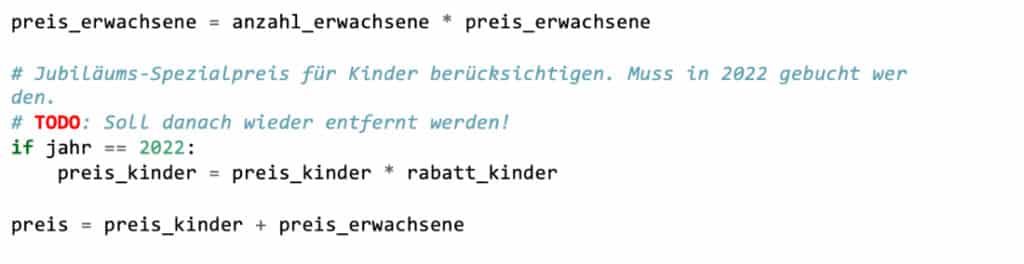 Python Kommentar – Die Verwendung von To-do-Listen
