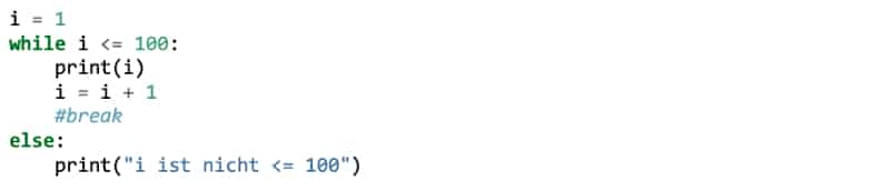 while-Schleife in Python: else