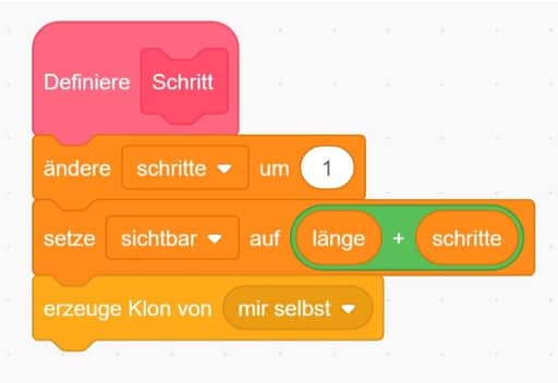Bewegung für Snake in Scratch einrichten