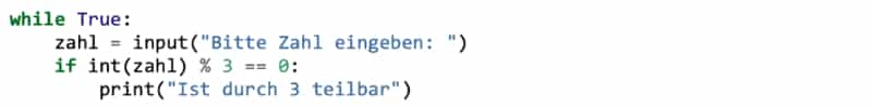 if-Bedingung in Python: Teilbarkeit