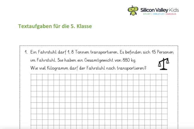 Klassenstufe 5: Sachaufgaben