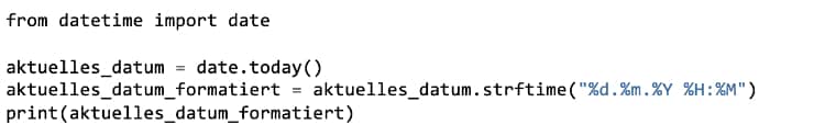 Python Funktionen: Datumsausgabe