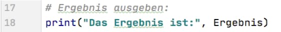 Taschenrechner in Python: Ergebnis ausgeben