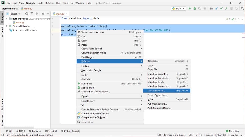 Python Funktionen: Refactoring