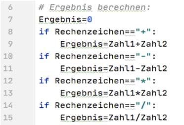 Taschenrechner in Python: Anweisung definieren