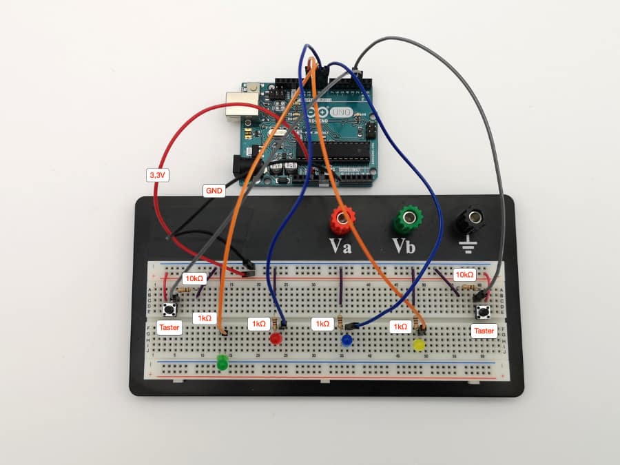 Arduino Reaktionsspiel – Die Schaltung