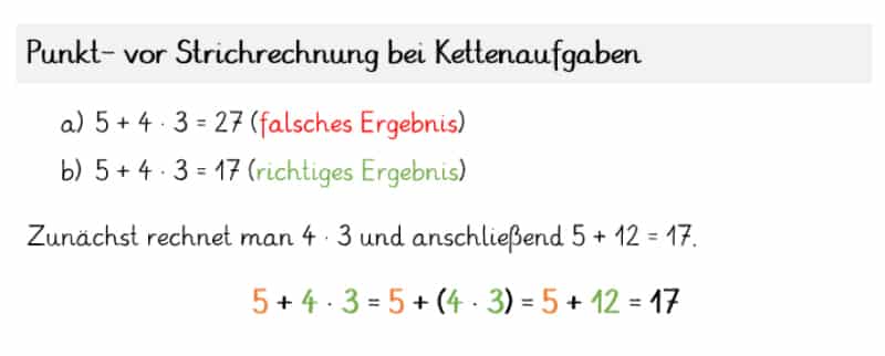 Kettenaufgaben: Punkt vor Strich