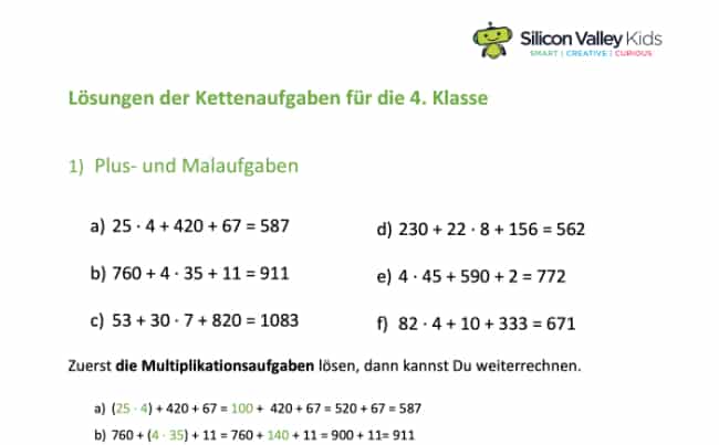 Lösung Klasse 4