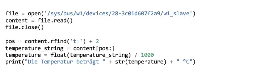 Den Raspberry Pi Temperatursensor auslesen