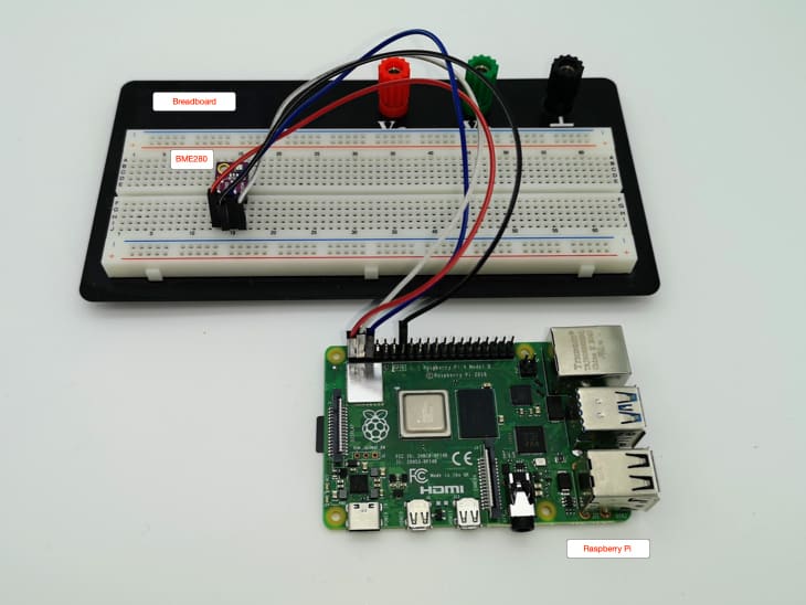 Raspberry Pi Wetterstation – Das Breadboard mit dem Umgebungssensor