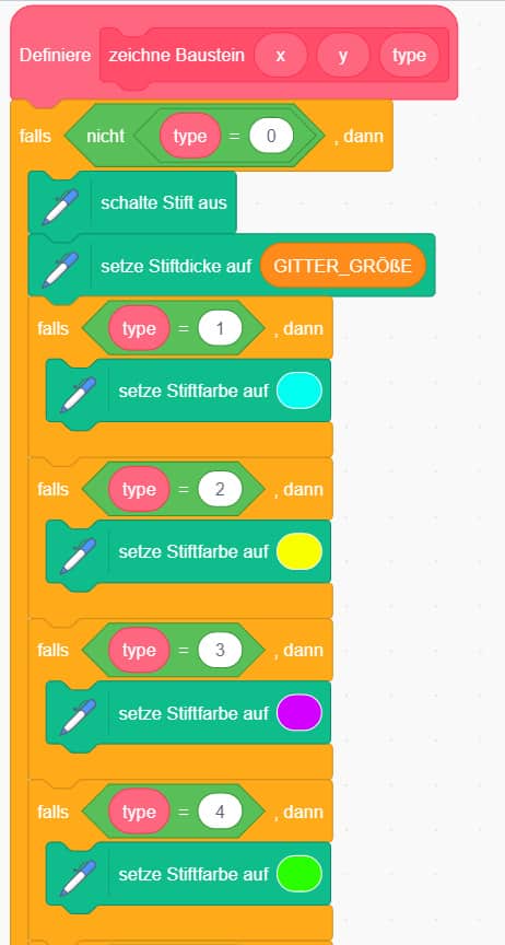 Scratch Tetris – Die Farbe der Bausteine festlegen