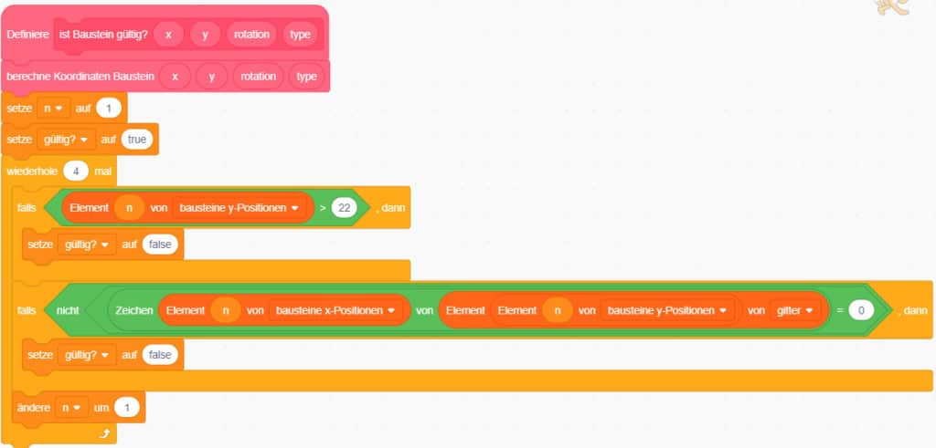 Scratch Tetris – Die Position der Bausteine berechnen
