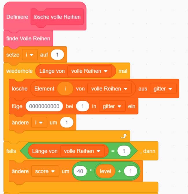 Scratch Tetris – Den Score erhöhen