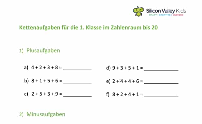 Übung Kettenaufgabe: Erste Klasse