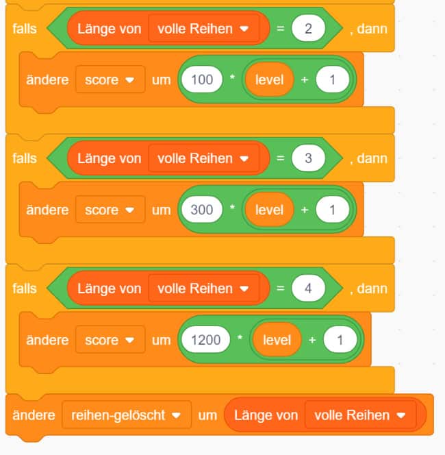 Die vollen Reihen löschen