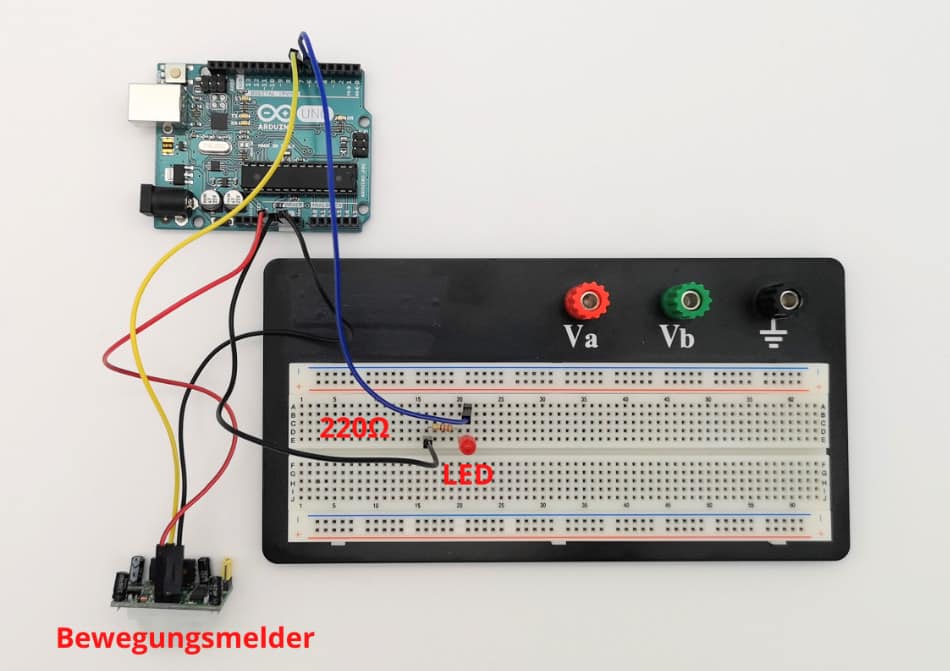 Arduino Bewegungsmelder – Schaltungsaufbau