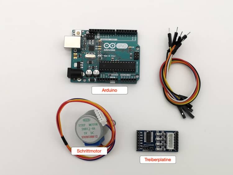 Arduino Schrittmotor – Die Bauteile