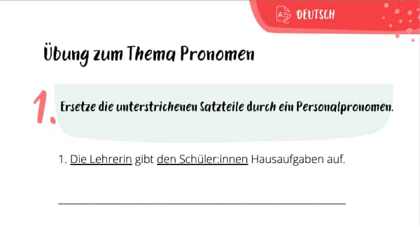 Arbeitsblatt zu Pronomen