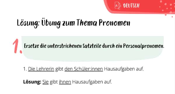Lösung zum Übungsblatt Pronomen