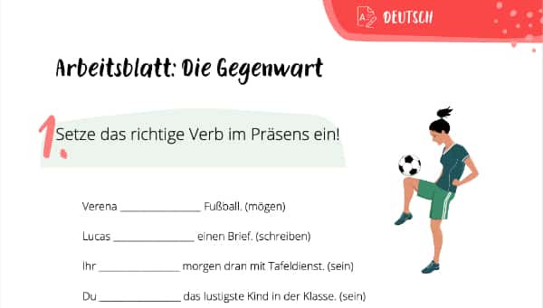 Arbeitsblatt Gegenwart