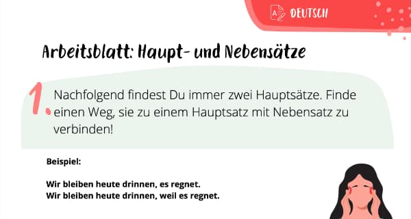 Arbeitsblatt Haupt- und Nebensätze