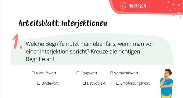 Arbeitsblatt Interjektionen