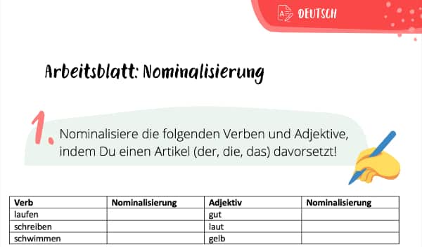 Arbeitsblatt Nominalisierung